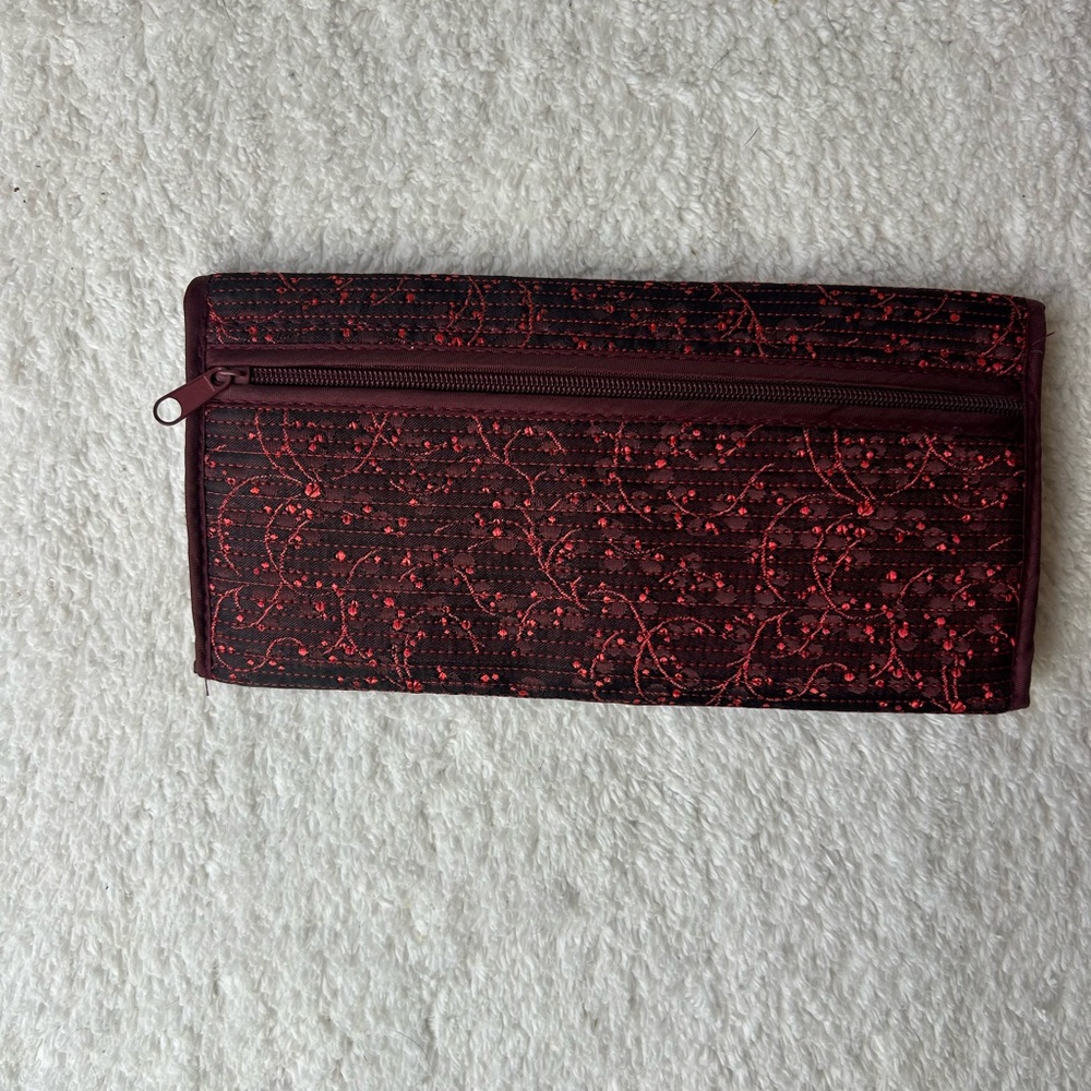 Embroidered Red Wallet - Picture 3 of 7
